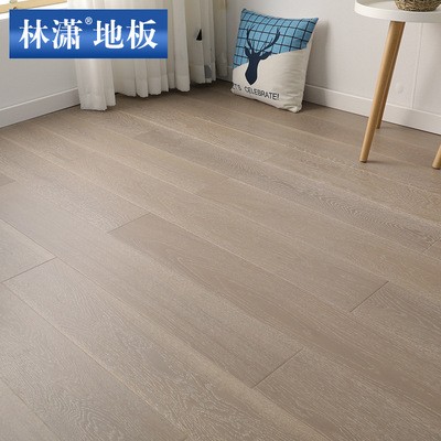 三层橡木实木地板15mm复合原木地板家用轻奢灰色防水多层地暖专用图3