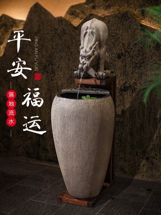 汉韵堂落地流水摆件招财镇宅水景会所办公室开业室内装饰落地水景图1