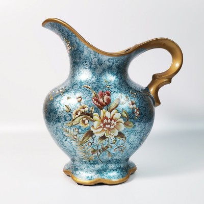 欧式轻奢工艺花瓶插花瓶陶瓷彩绘家居装饰品大号桌面花瓶客厅摆件