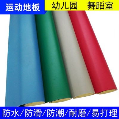 加厚发泡PVC运动地板幼儿园羽毛球场防水防滑塑料地板耐磨地板革图3