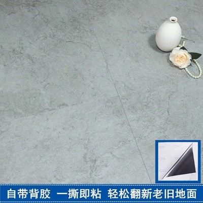 pvc地板贴自粘灰色地板砖地板胶办公室用仿大理石纹瓷砖水泥地贴图3