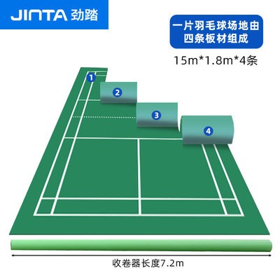 劲踏室内羽毛球场地地胶加厚塑胶pvc运动地板胶篮球地胶厂家卷材图5