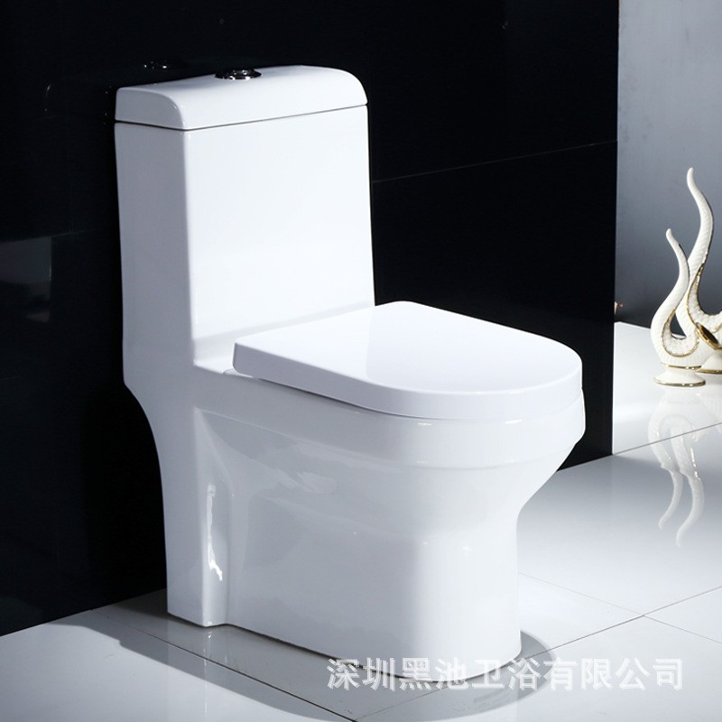 马桶坐便器家用虹吸式静音节水连体益高陶瓷防臭坐厕卫浴洁图1
