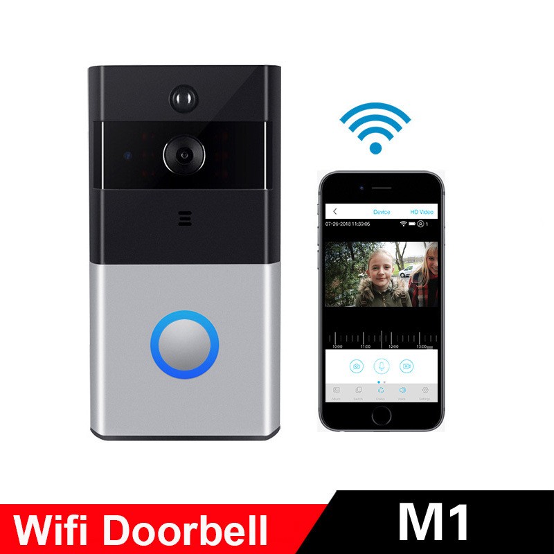 M1智能可视门铃远程无线WIFI门铃语音对讲视频防盗监控 海思方案图1