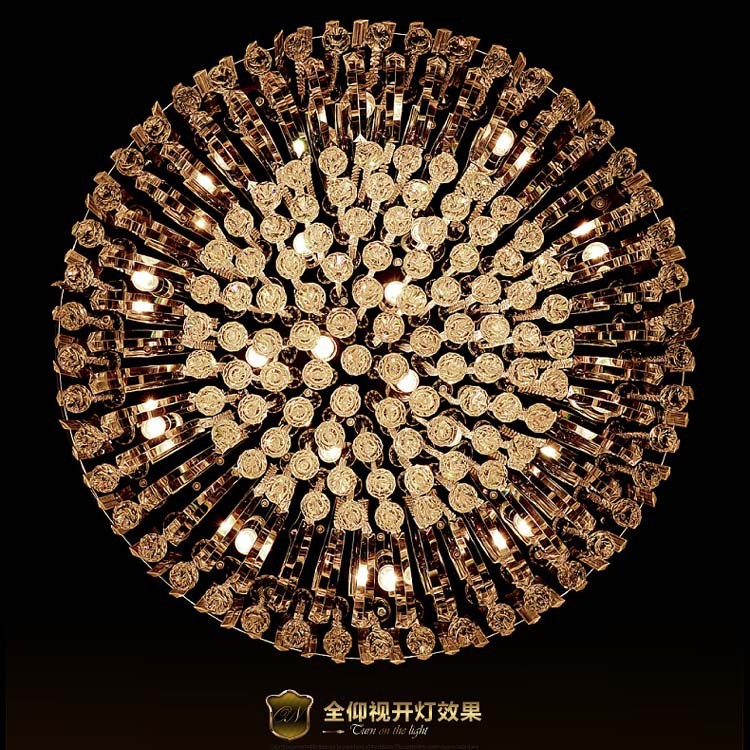 简约LED客厅吸顶灯大气圆形水晶灯卧室灯书房餐厅灯具现代水晶灯图2