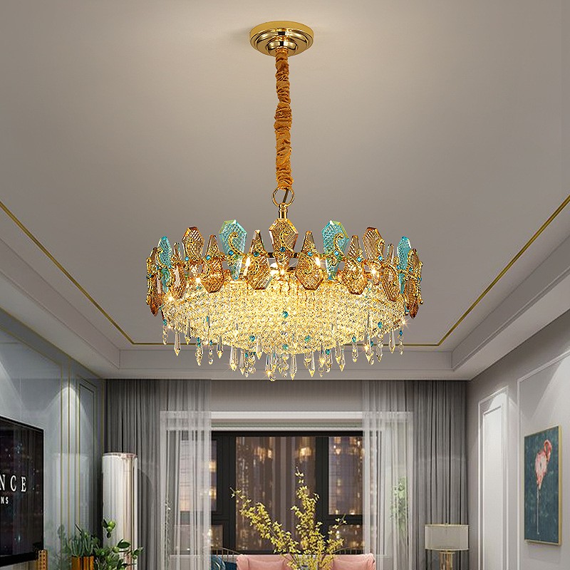 轻奢复古欧式大气水晶吊灯高档客厅餐厅卧室灯2021后现代新款灯具图4