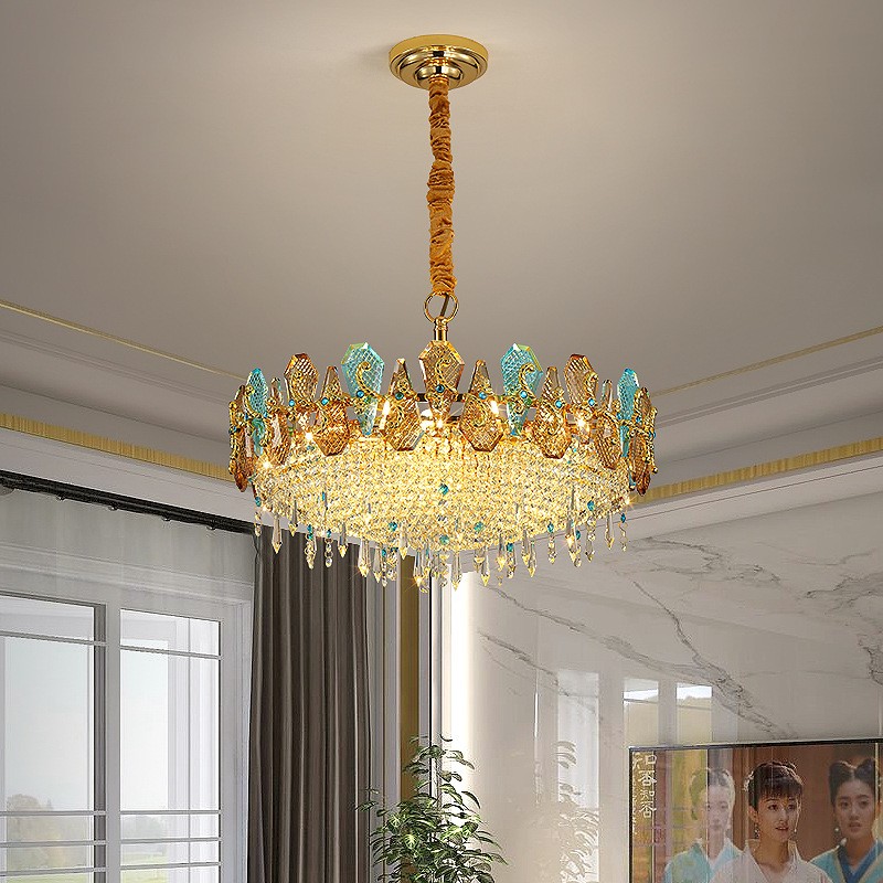 轻奢复古欧式大气水晶吊灯高档客厅餐厅卧室灯2021后现代新款灯具图2