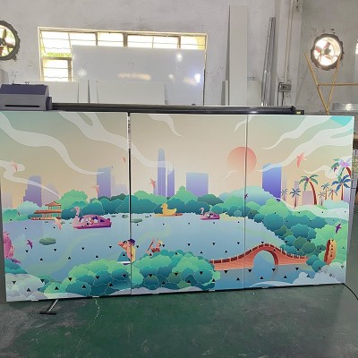 广东铝单板3d彩绘uv打印山水画风景图案室内雕花冲孔幕墙订 做图2