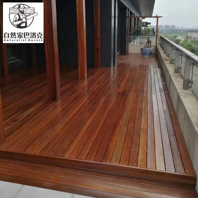 地板菠萝格户外长条木地板批发阳台拼接防水防腐地板室外打龙骨图2