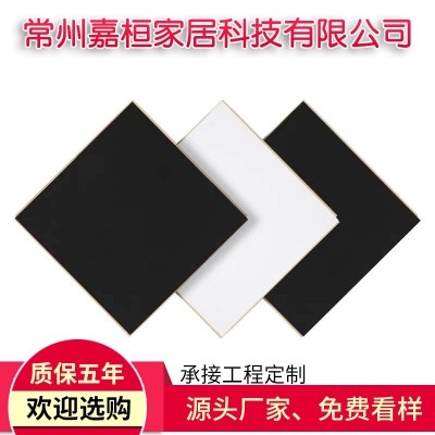 淋漆板纯黑白木地板 强化复合地板 发廊服装店高光亮漆镜面展会台图3