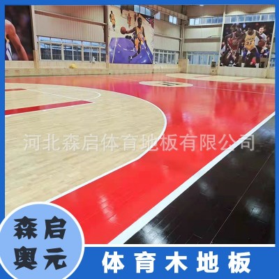 篮球场木地板 实木运动地板室内羽毛球场馆枫 育馆舞蹈防滑地板图4