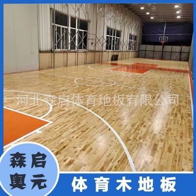 篮球场木地板 实木运动地板室内羽毛球场馆枫 育馆舞蹈防滑地板图3
