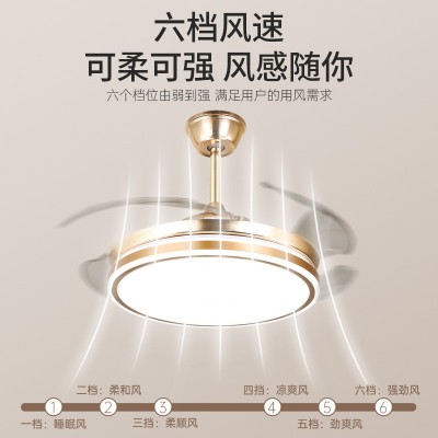 智能风扇灯led隐形电扇灯客厅吊扇灯ceiling fan餐厅卧室 风扇吊灯图4