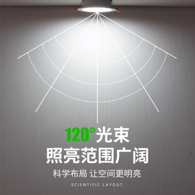 三棵松LED三色变光筒灯酒店客房超薄防雾筒灯led嵌入式家 用天花灯图2