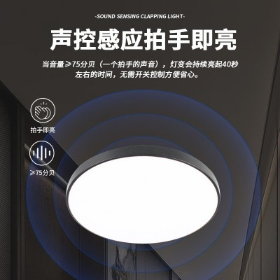 声控感应三防led吸顶灯 超薄高亮防水客厅灯中山卧室灯饰灯 具批发图3