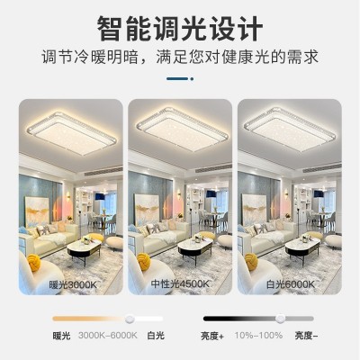 轻奢led吸顶灯 现代简约卧室书房客厅灯室内家用过道水晶钻 石灯具图3