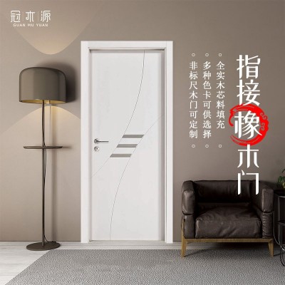 厂家直销实木门 齿接橡木烤漆门批发简约室内卧室房间实木门 隔音图1