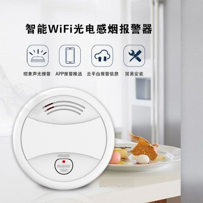 Tuya涂鸦烟感智能家居APP通知WiFi烟感探测器 英文烟雾报警器图1