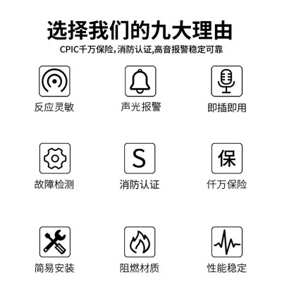 燃气报警器家用厨房饭店餐饮商用露煤气罐液化气体天然气泄漏探测图3