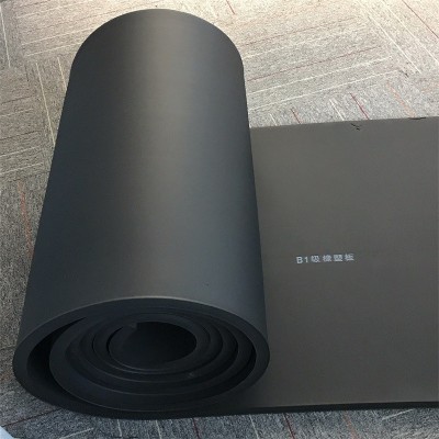 橡塑海绵板b1级 不干胶b1级橡塑保温板 阻燃隔热橡塑板黑色 隔音棉