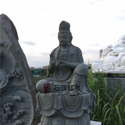 石源艺雕青石三十三观音像坐莲观音手印菩萨佛像寺庙供养佛图2