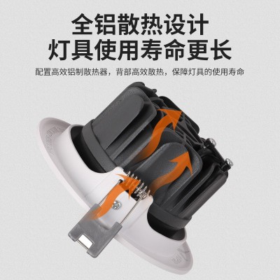 窄边防眩筒灯柔光嵌入式SMD泛光照射无主灯照明ledl灯具批发图2