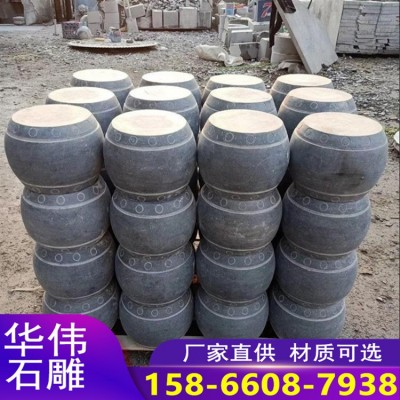 公园广场凉亭走廊柱子底座石头墩子 四合院柱子垫石门墩 青石柱础图2