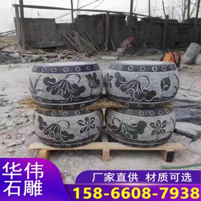 景观园林长廊柱子 垫石 四合院圆柱石鼓墩子 寺院柱子垫石材柱墩图4