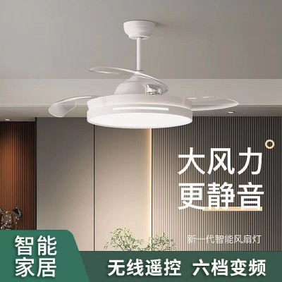 全铜电机隐形静音风扇灯吊扇灯新款蓝牙客厅卧室餐厅风扇吊灯图2