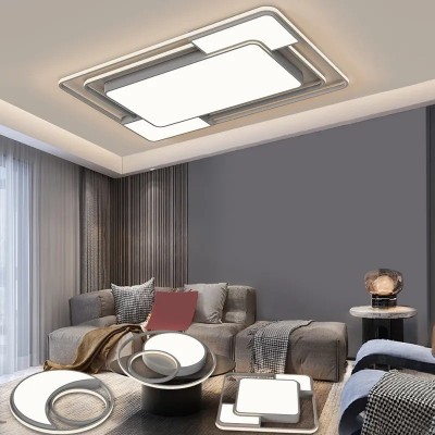 家用吸顶灯现代简约客厅灯北欧灰色房间卧室灯led阳台灯 全屋套餐图2