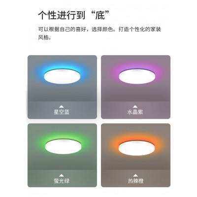 跨境电商热卖超薄背光RGB吸顶灯遥控全彩led圆形卧室灯28cm24W图2