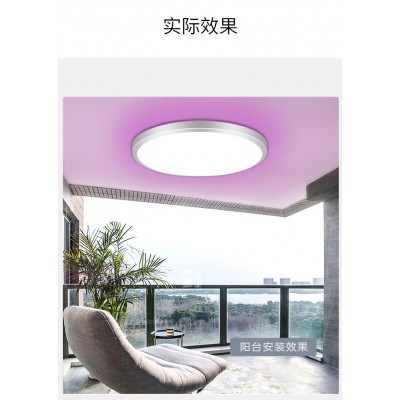 跨境电商热卖超薄背光RGB吸顶灯遥控全彩led圆形卧室灯28cm24W图4