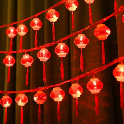 新年小灯笼彩灯串大量批发串灯中国风led红灯笼春节装饰节日彩灯