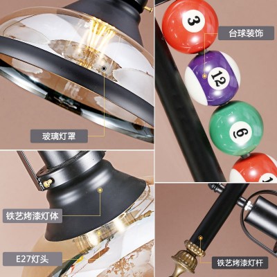 美式复古创意桌球吊灯餐厅酒吧吧台服装店火锅店装饰个性LED 灯具图4