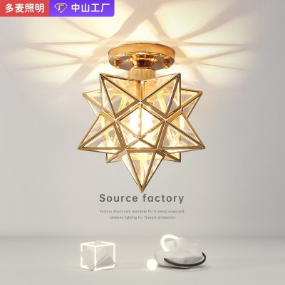 【日销300+】五角星吸顶灯现代阳台走廊灯玄关时尚网红星星过道灯