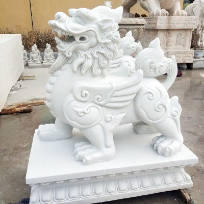 石雕貔貅一对招财动物公司酒店门口祥瑞动物摆件 定制汉白玉貔貅图4
