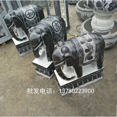 石雕大象一对青石仿古石象门口招财镇宅石头小象看门家居装饰摆件图3