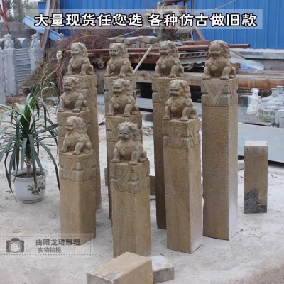 石雕拴马桩青石仿古拴马柱龙生九子中式庭院室内外玄关栓马石柱子图3