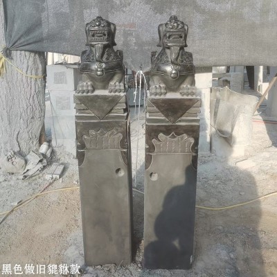 石雕拴马桩青石仿古拴马柱龙生九子中式庭院室内外玄关栓马石柱子图2