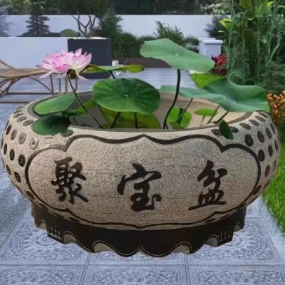 石雕鱼缸花盆天然青石仿古鱼缸石缸养鱼池园林庭院四合院摆件图2