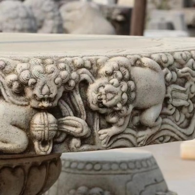 公园休闲仿古中式石桌子石凳子户外庭院装饰雕刻石桌石凳摆件批发图2