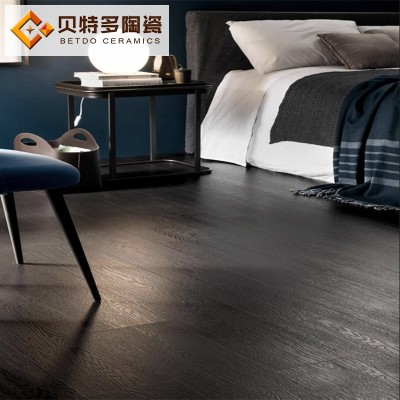 黑色木纹砖碳化通体砖150x900客厅防滑地板砖连锁店仿木纹地板砖图3