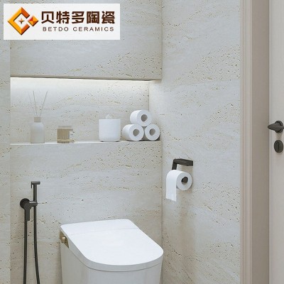 白黄洞石瓷砖哑光大理石砖客厅墙砖卫生间地砖酒店民宿别墅地板砖图3