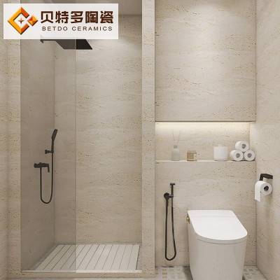白黄洞石瓷砖哑光大理石砖客厅墙砖卫生间地砖酒店民宿别墅地板砖图4