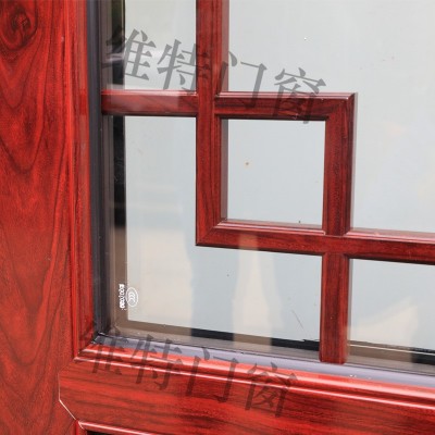 厂家直销复古重型折叠门 76系列铝合金折叠门 木纹转印新中式门窗图3