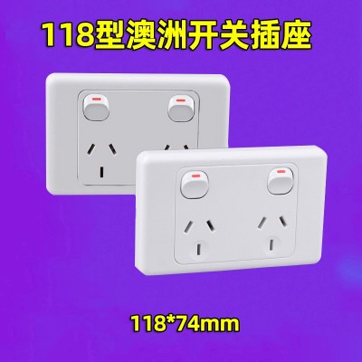 澳标澳规两开六孔10A/15A澳大利亚新西兰澳洲墙壁开关插座面板118图4