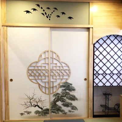 日式推拉门折叠木门卧室门实木门和室阳台门茶室隔断门榻榻米吊轨图2