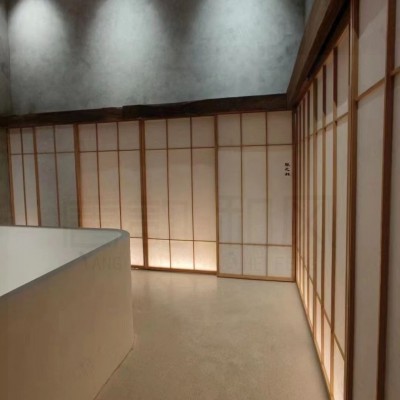 实木推拉门茶室移门日式格子门和室推拉门书房飘窗门榻榻米吊轨门