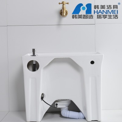 韩美彩色陶瓷双驱洗拖把池家用拖把盆拖布池落地式室外地拖水槽图4