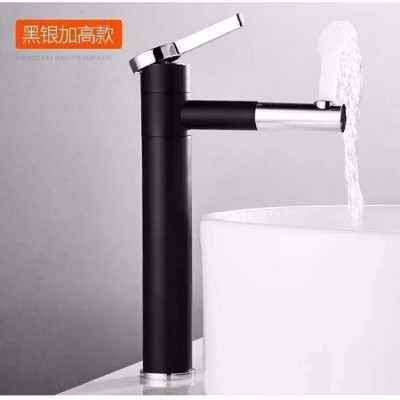 VSOTS范特莎台上盆洗手盆黑色白色水龙头冷热可旋转伸缩浴室龙头图2